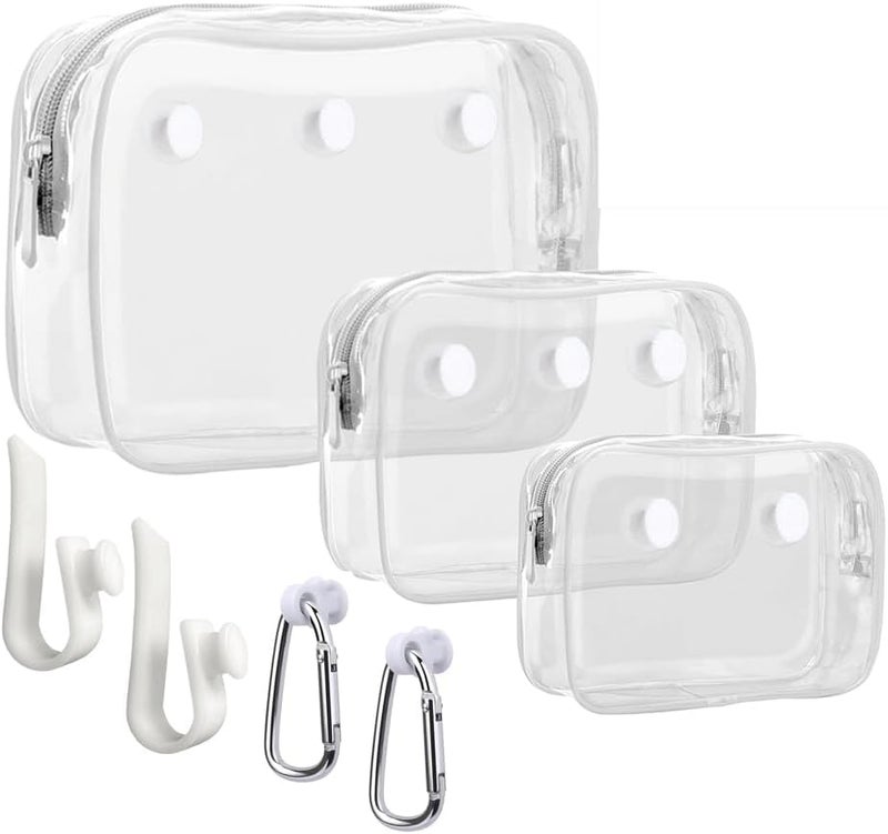 Everfunny 3 Packs Clear Bogg Beach Tote Bag with 2 Pack Insert Hooks Accessories for Bogg Bags Travel Makeup Clean Toiletry Brush Organizer Cosmetic Divider Storage Inner Pouch - Image 1