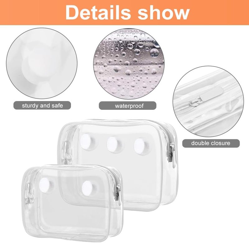 Everfunny 3 Packs Clear Bogg Beach Tote Bag with 2 Pack Insert Hooks Accessories for Bogg Bags Travel Makeup Clean Toiletry Brush Organizer Cosmetic Divider Storage Inner Pouch - Image 4
