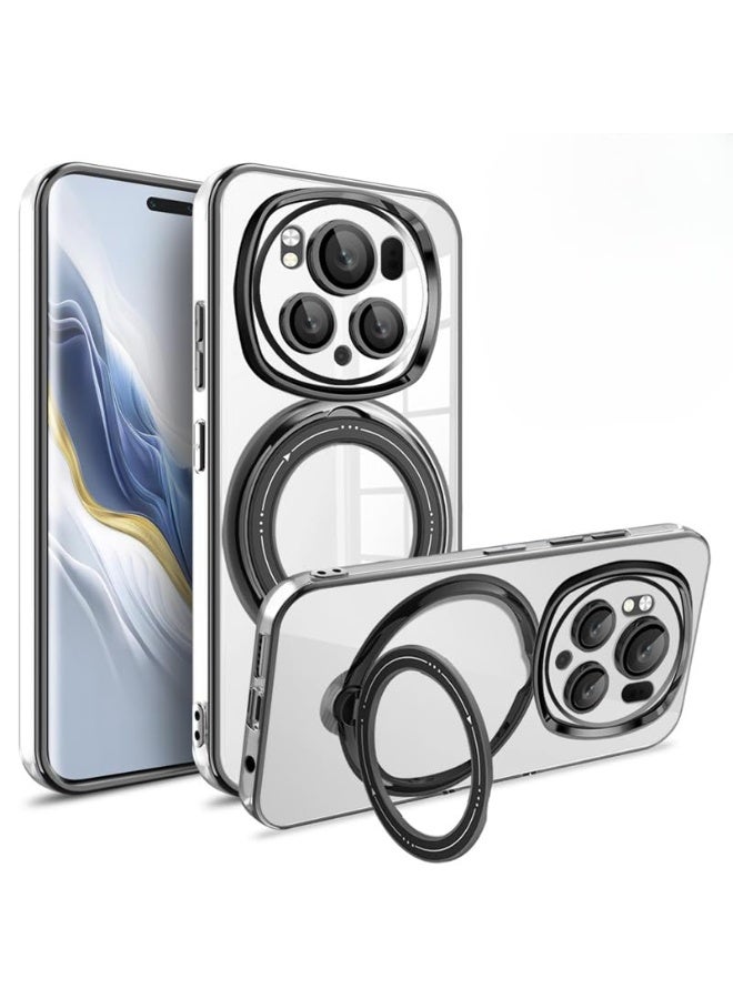 general Clear Case for Honor Magic 6 Pro (2024),Magnetic Electroplated Phone Protective Case with All-inclusive Lens Protection  Ring Stand,Compatible with Car Mount  Wireless Charging - Image 1