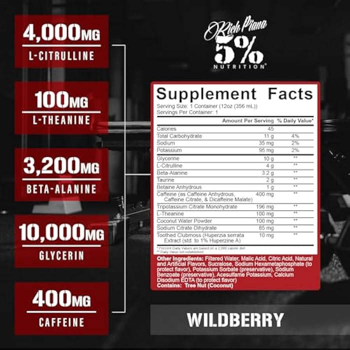 5% Nutrition Kill It Ready-to-Drink High Stim Pre Workout | 400mg Caffeine Energy Drink | Extreme Pump, Endurance, Focus & Hydration | Citrulline, Beta Alanine, Taurine | 1 Pack (Wild Berry) - Image 5