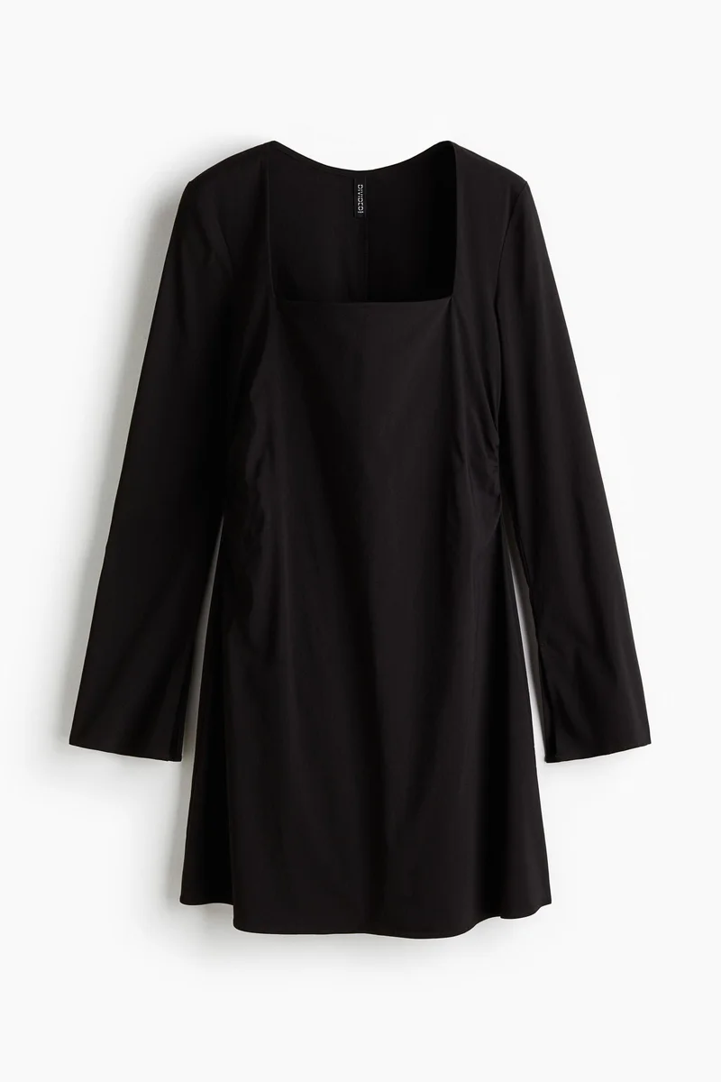 اتش اند ام فستان بياقة مربعة