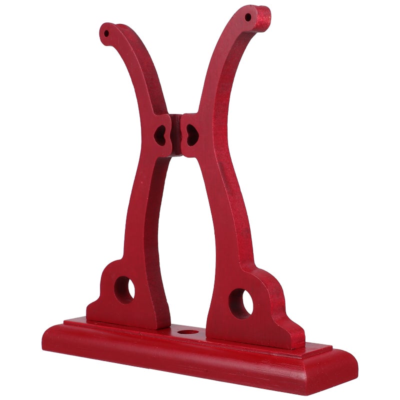 Japanese Fan Holder Stand Hand Fan Display Holder Rack Hand Held Fan Storage Holder Display Stand Foldable Handheld Fan Display Stand Base Fan Organizer Dark Red - Image 4