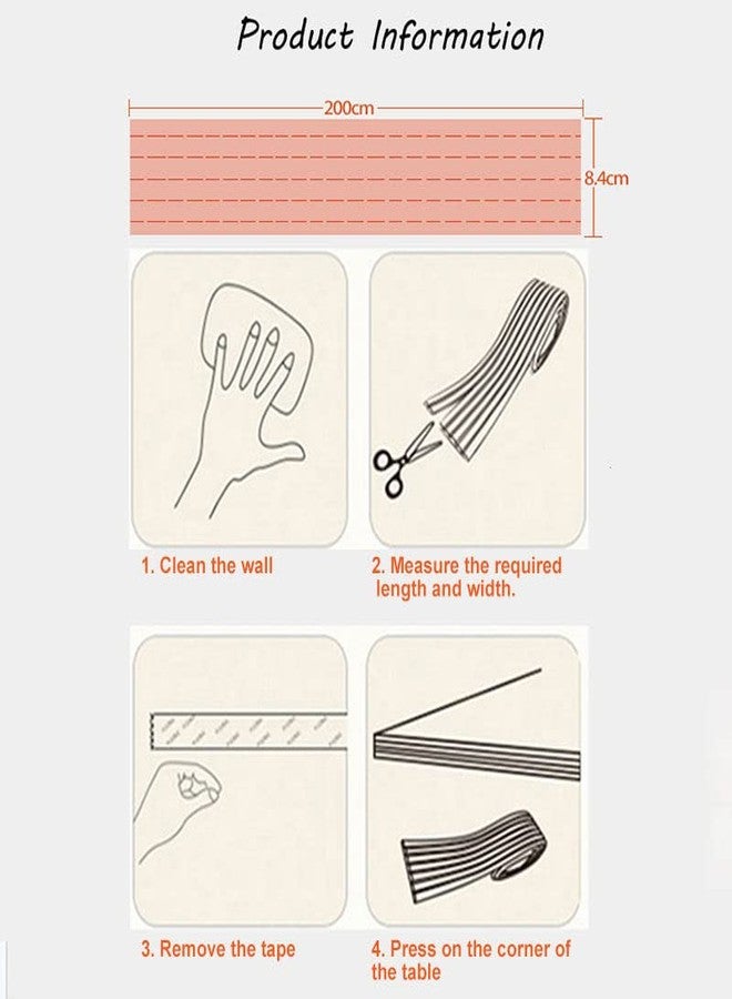Mockery Baby Proofing Safety Corner Guards 2M Rubber Edge Protectors Sets Extra Thick Foam Bumper Soft Strip Cushion for Furniture Desk Table Step Fireplace Windowsill, Anti-Collision Strip (Cream) - Image 4