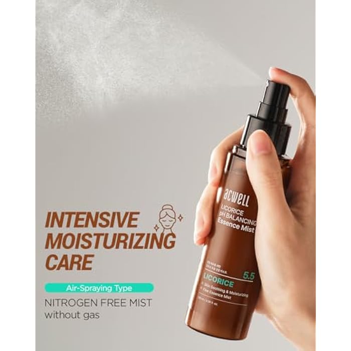 ACWELL Licorice pH Balancing Essence Hydrating Face Mist 3.38 fl.oz. - Soothing and Hydrating with Licorice Water for Instant Moisturization, Facial Mist Without Nitrogen for All Skin Types - Image 4