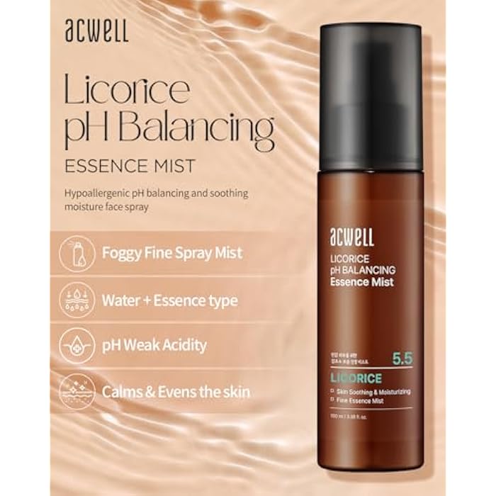 ACWELL Licorice pH Balancing Essence Hydrating Face Mist 3.38 fl.oz. - Soothing and Hydrating with Licorice Water for Instant Moisturization, Facial Mist Without Nitrogen for All Skin Types - Image 3