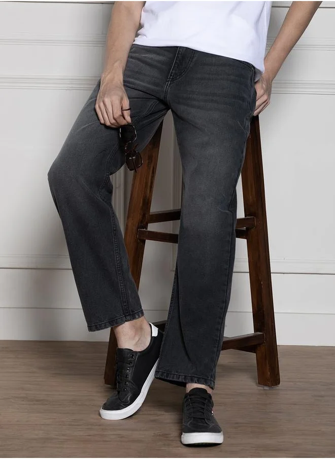 دينيس لينغو Men’s Dark Grey Relaxed Fit Jeans