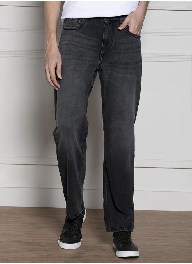 دينيس لينغو Men’s Dark Grey Relaxed Fit Jeans