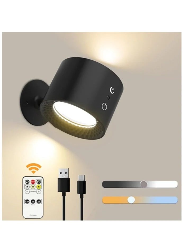 Generic Wall Lights Wall Lamp with Remote, 5V, Battery Operated Wall Sconce 2000mAh Rechargeable Battery, 3 Color & Dimmable, Led Wall Light with a Magnetic Link Base  - Image 2