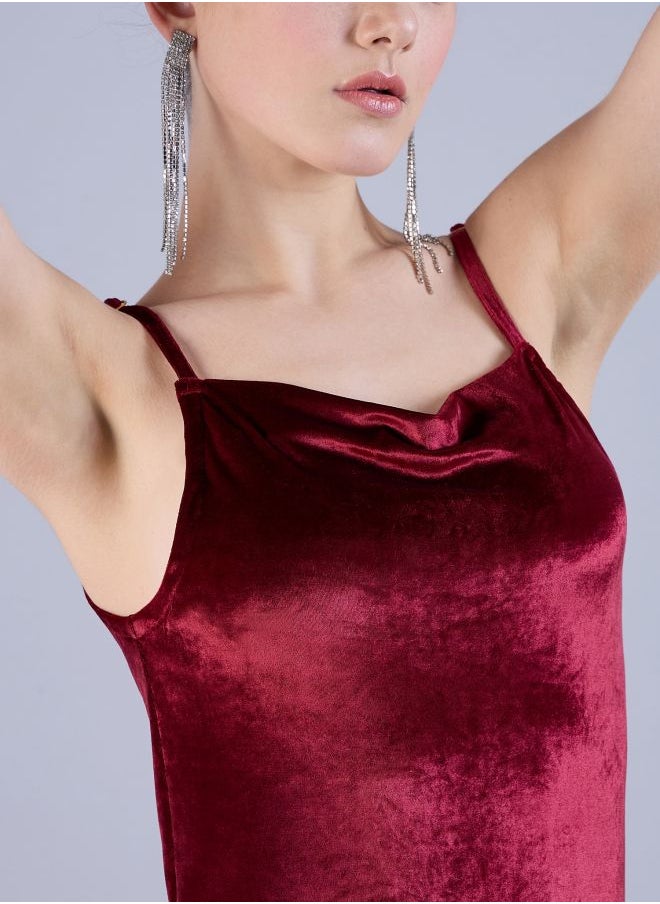 Freehand - Women Fitted Party Wear Solid Midi Dress - Image 1