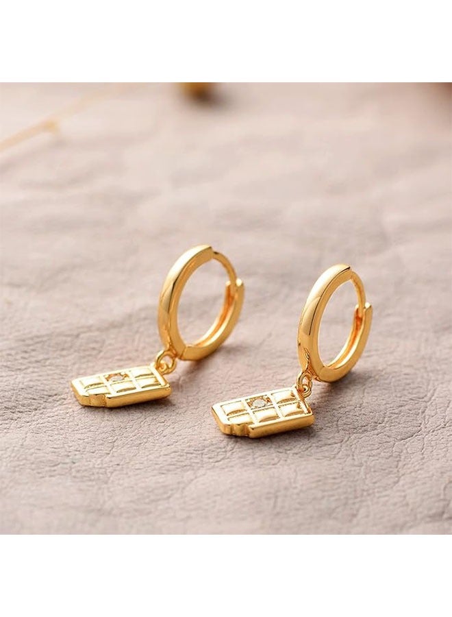 ميفكو  المرأة Huggie أقراط الذهب هوب النائم 14K الذهب شغل صغيرة بسيطة اليدوية هيبوالرجينيك مجوهرات اليومية - Image 5