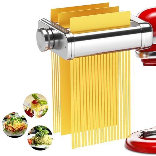 3IN1 Pasta Maker Attachment for All KitchenAid Mixers Kitchen aid Pasta Attachment Includes Pasta Sheet Roller Spaghetti Cutter  Fettuccine Cutter with Cleaning Brush
