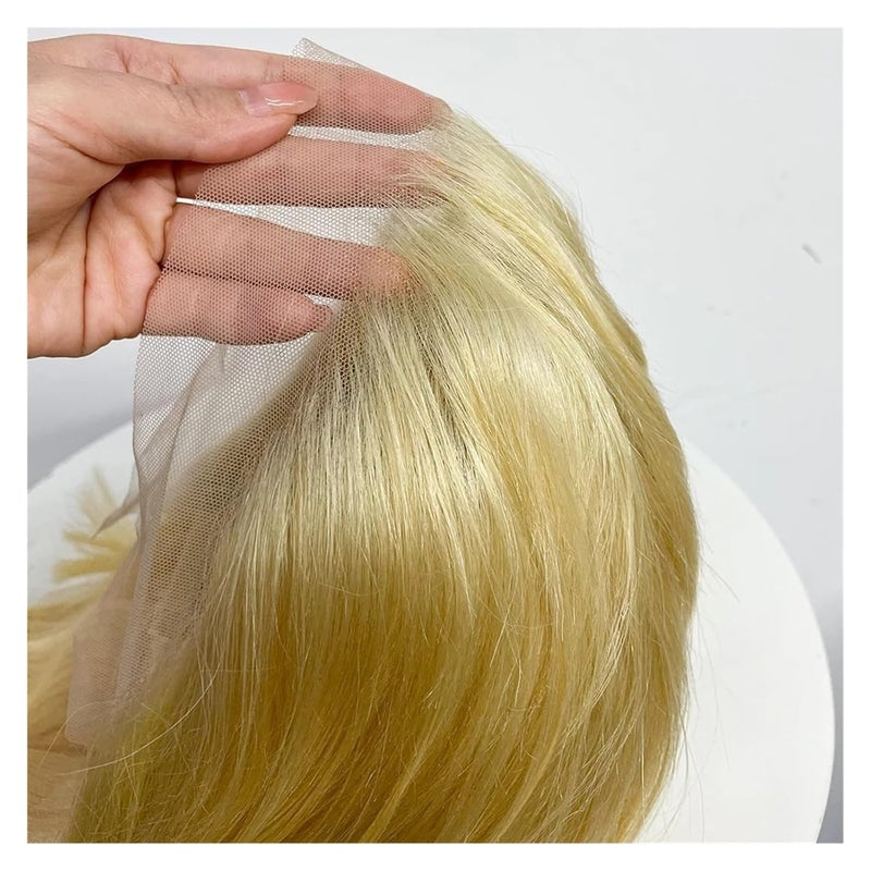 10 Inches Blonde Bob Straight Human Hair Wigs 13x4 Lace Frontal 190% Density 613 Color Wig For Women - Image 5