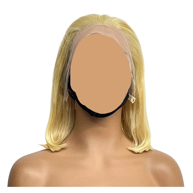 10 Inches Blonde Bob Straight Human Hair Wigs 13x4 Lace Frontal 190% Density 613 Color Wig For Women - Image 1