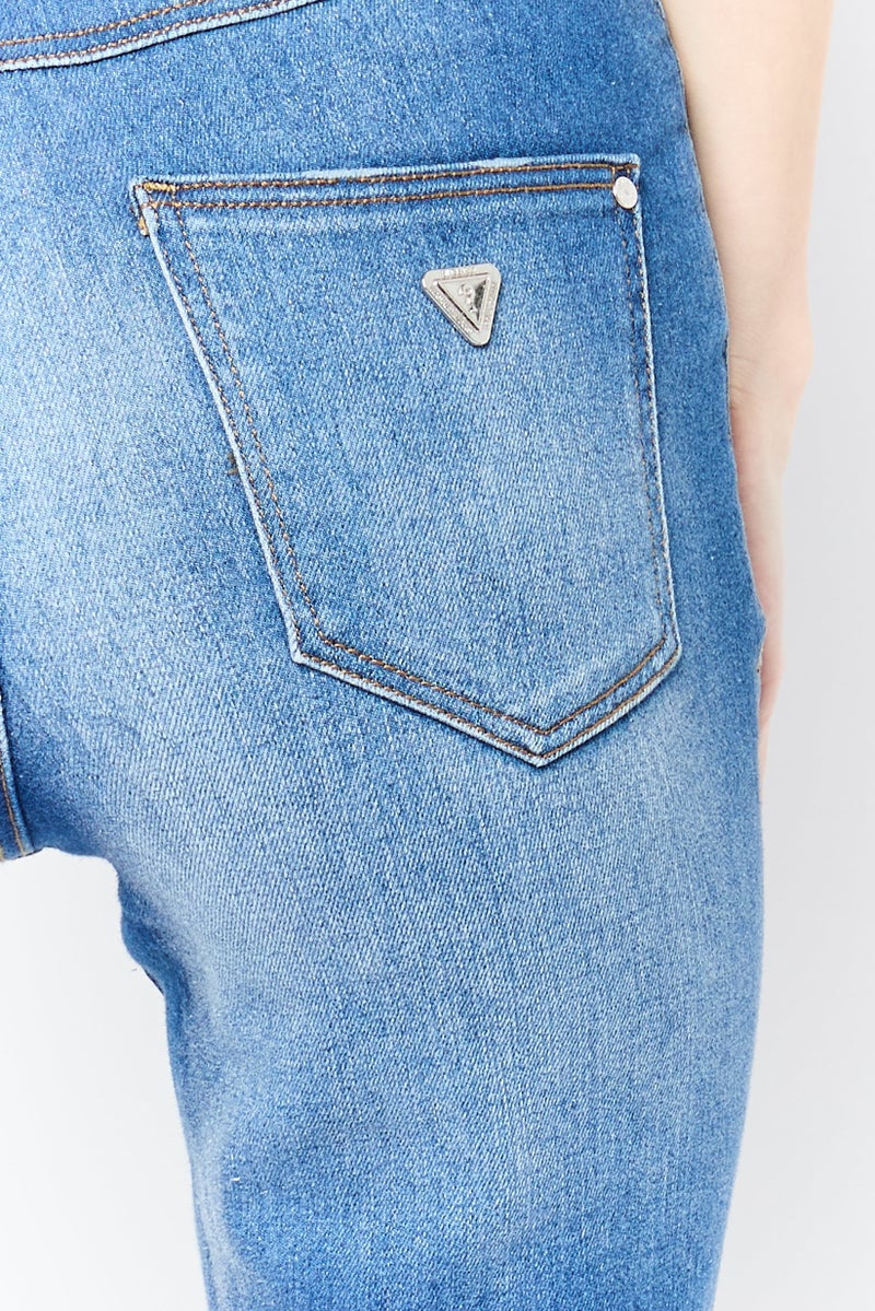 GUESS Women Skinny  High Rise Washed Denim Jeans, Blue - Image 3