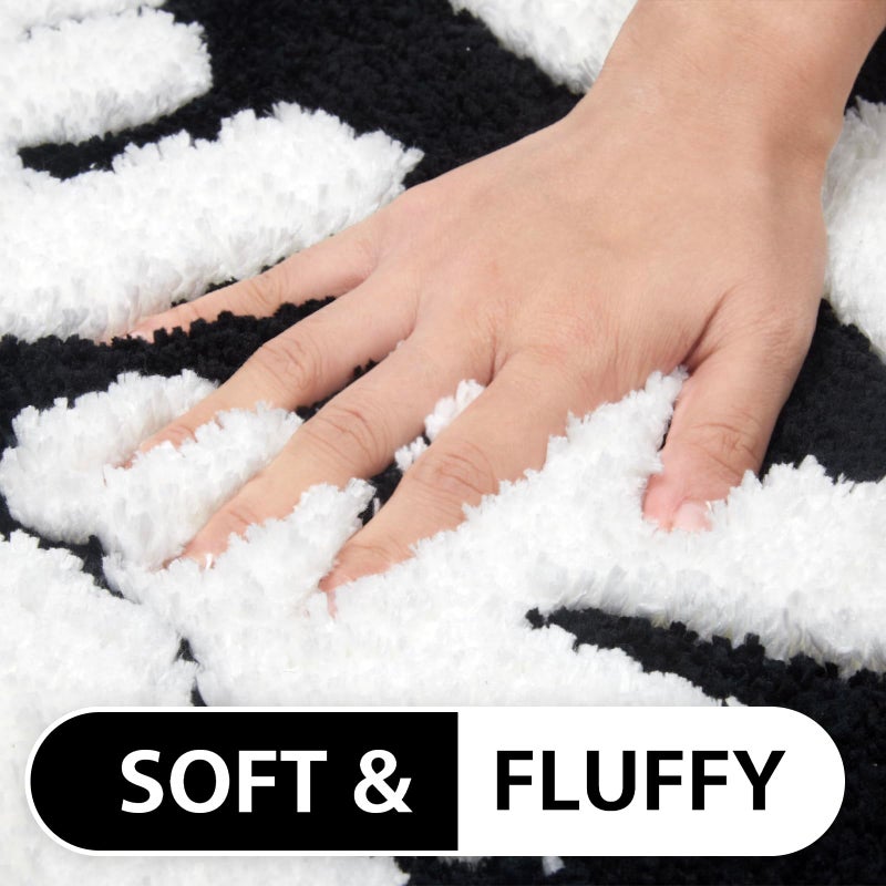 DyeFury Irregular Shaped Get Naked Bath Mat - Funny Bathroom Rugs  Small Cute Bathroom Decor  Non-Slip Black and White Bathroom Rugs 31"" x 18"" - Image 3
