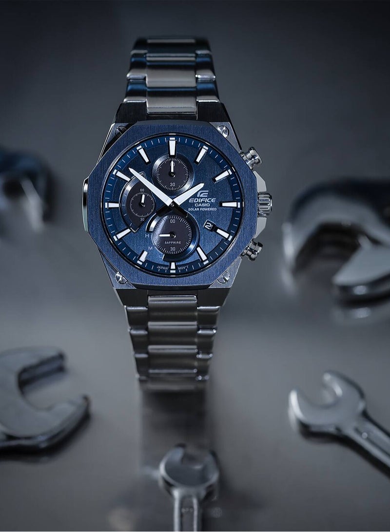 CASIO Edifice Chronograph Solar Powered Stainless Steel Men's Watch EFS-S570DB-2A - Image 2