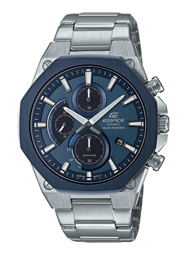 CASIO Edifice Chronograph Solar Powered Stainless Steel Men's Watch EFS-S570DB-2A - Image 1