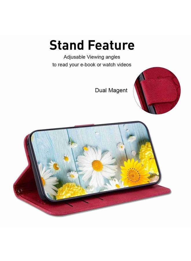 For Tecno Pova Neo 3 Lily Embossed Leather Phone Case(Red)