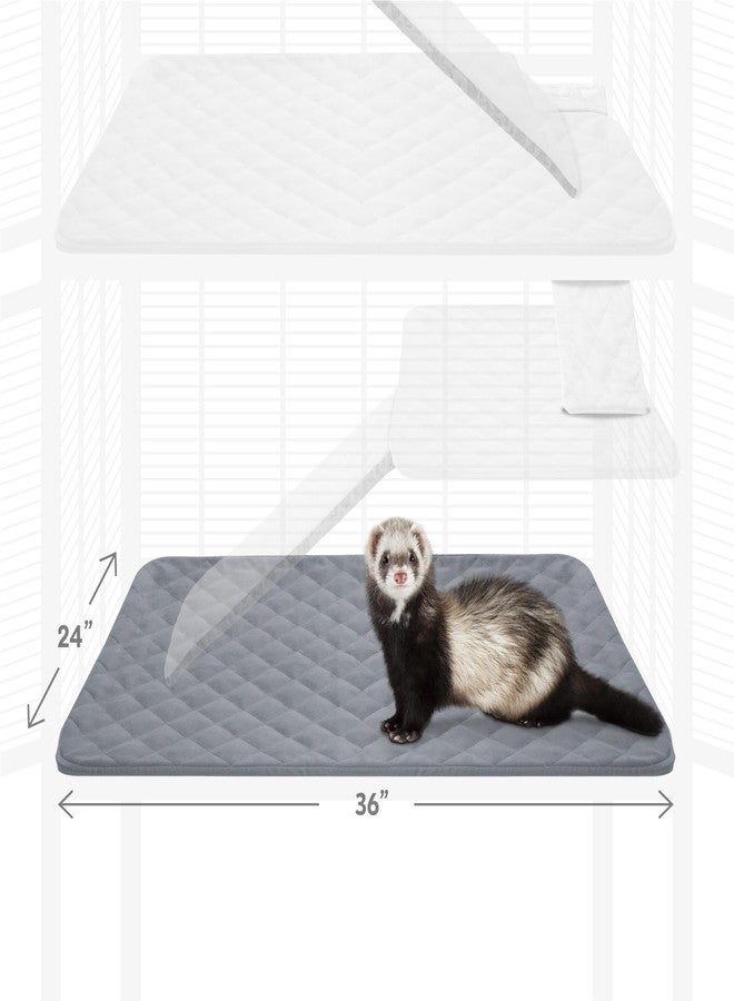 Paw Inspired Fitted Fleece Liner for Ferret Nation, Critter Nation Cage for Ferrets, Rats, Chinchillas, Hedgehogs & Other Small Animals (Gray, Bottom Pan Liner) - Image 2