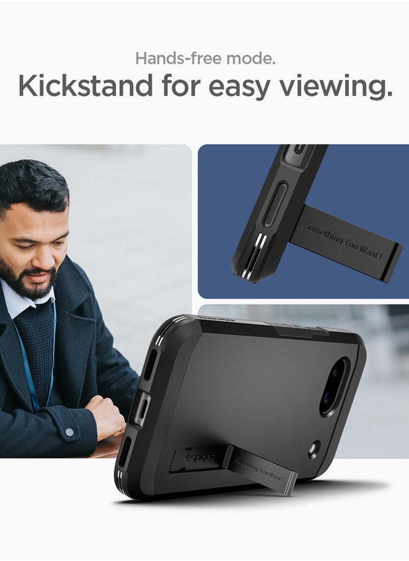 Spigen Tough Armor Google Pixel 8a Case Cover with Extreme Impact Foam & Kickstand - Black  - Image 4