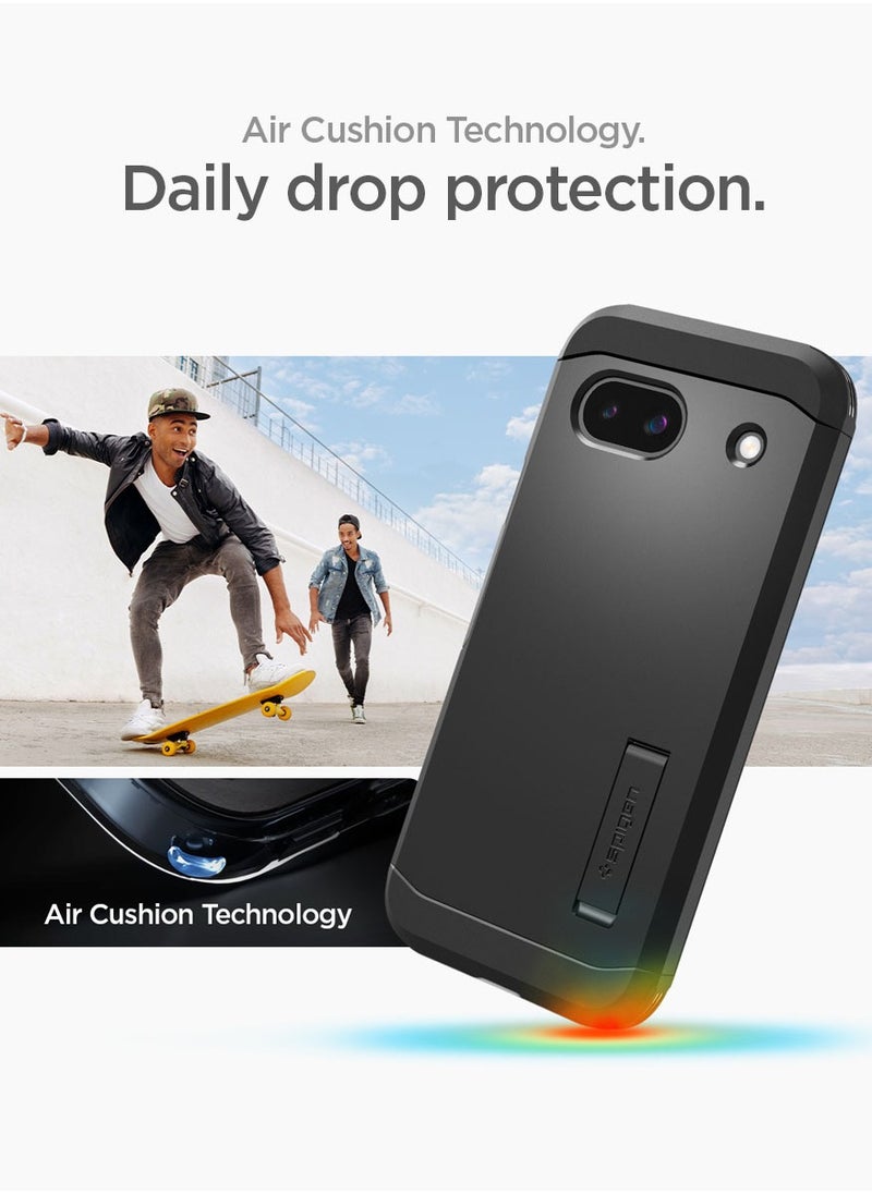 Tough Armor Google Pixel 8a Case Cover with Extreme Impact Foam & Kickstand - Black