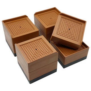 JONHWI Bed Risers Furniture Raise Blocks 3 inch Stilts Heavy Duty for Bed Couch Desk Sofa Table Lifts Furniture Legs Lifters Support up to 1300 Lbs Brown 4 Pack Set - pzsku/Z28BEEFE0852158EE68C2Z/45/1749489877/fc94cfa9-b693-405d-9bcc-b8c2629980de