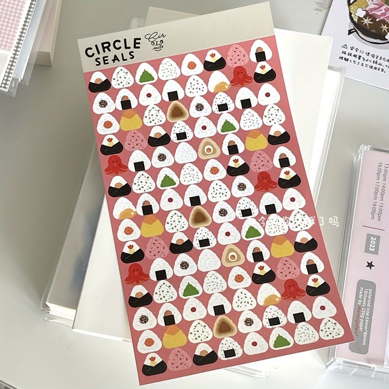 Cute Animal Sushi Rice Ball Stickers Decorative Food Fish Plate for Journaling Album - Image 5