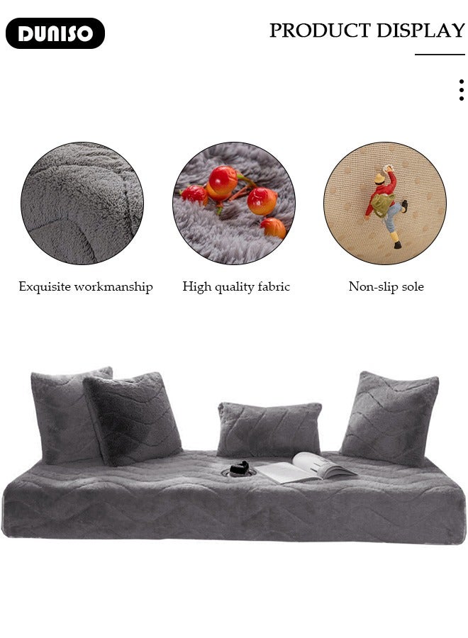 DUNISO Thick Plush Bay Window Mat Window sill Blanket, Non-Slip Bay Window Cushion Pad, Modern Windowsill Bench Seat Cushion for Indoor Tatami Sofa Decor Home Bedroom Living Room - Image 3
