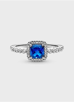 PANDORA Blue Square Sparkle Halo Ring  - Image 1