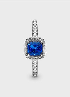 PANDORA Blue Square Sparkle Halo Ring  - Image 2