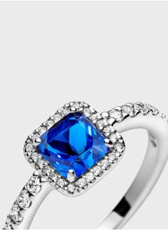 PANDORA Blue Square Sparkle Halo Ring  - Image 3