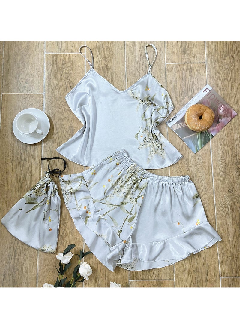 Two-piece Stylish Printed Shorts Loungewear Set 