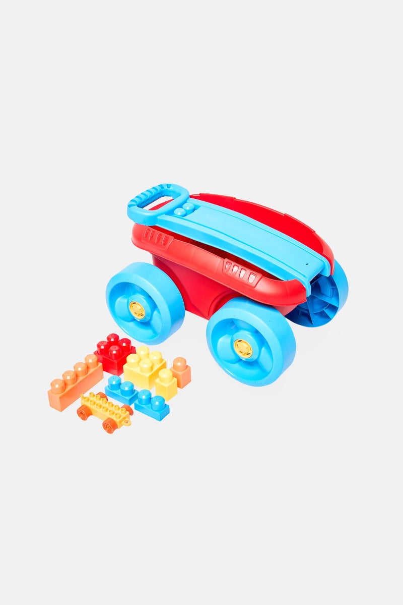 New Boy Baby Handcart With 32 Colorful Building Blocks - Image 5