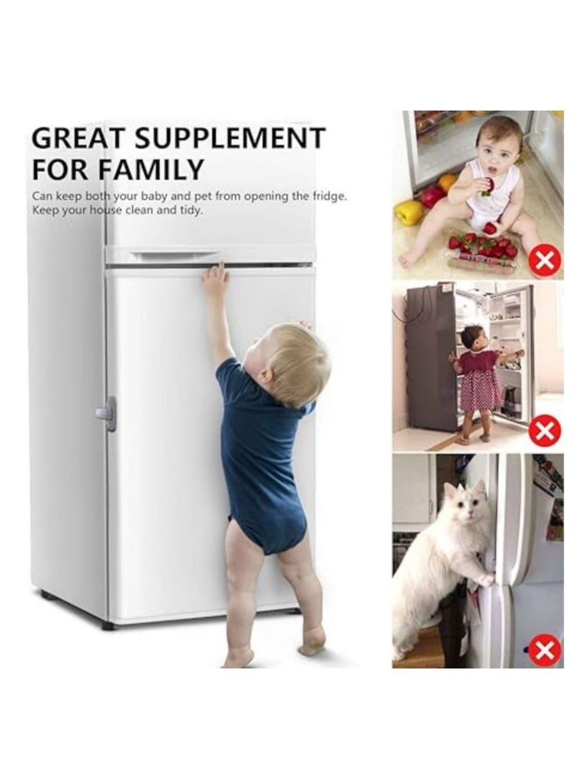 2 Packs of Fridge Locks, Home Refrigerator Fridge Door Lock, Baby Safety Child Lock, Child Proof Refrigerator Lock, Easy to Install and Use, with 3M Adhesive, no Tools Needed or Drill - Image 4