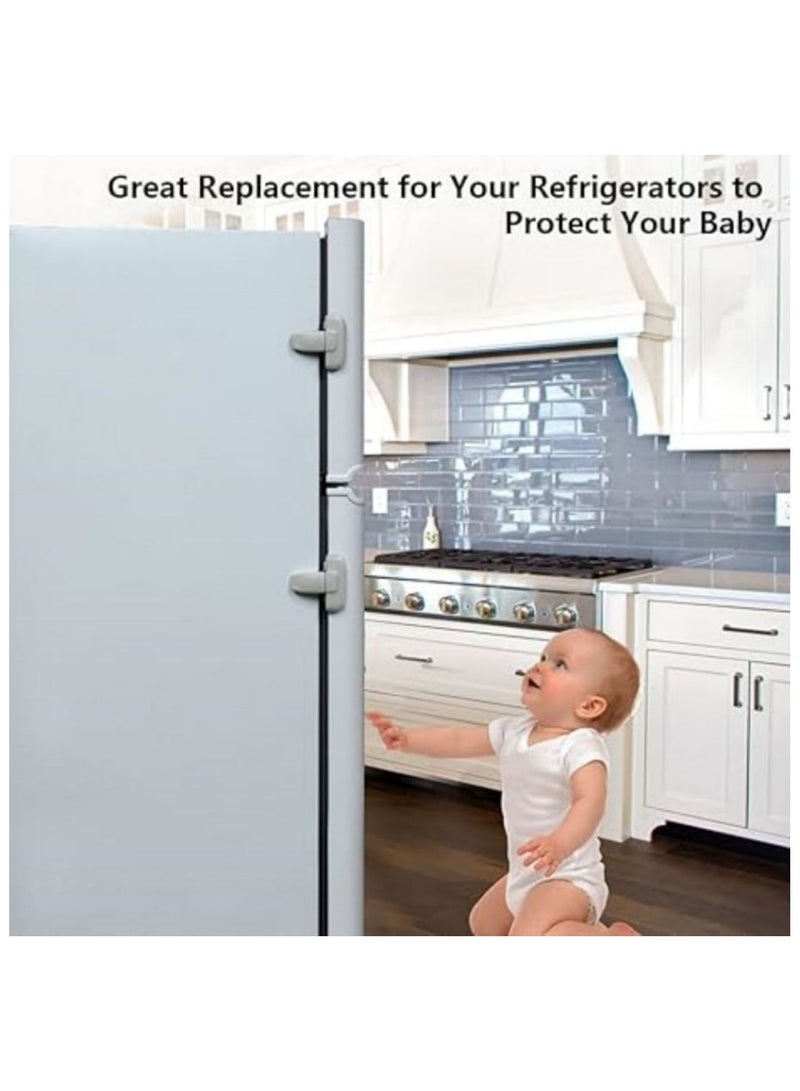 2 Packs of Fridge Locks, Home Refrigerator Fridge Door Lock, Baby Safety Child Lock, Child Proof Refrigerator Lock, Easy to Install and Use, with 3M Adhesive, no Tools Needed or Drill - Image 5