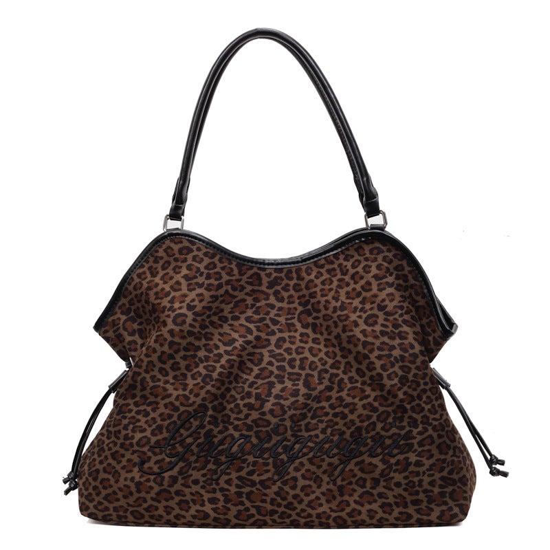 Women's Large Capacity Suede Shoulder Tote Bag with Magnetic Closure - Image 5