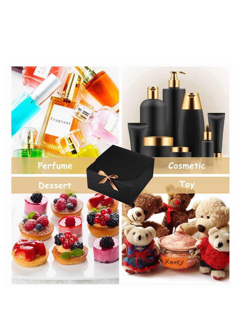 XiuWoo 12 Pcs Gift Boxes with Lids 6.5 x 2 Inch Bridesmaid Proposal Box Black for Presents Wedding Birthday  Packaging Chocolate Cupcake Crafting (Black) - Image 4