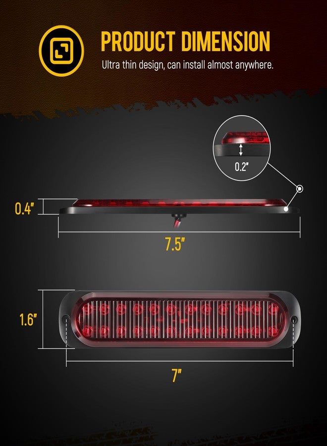 Partsam مصباحان خلفيان من Partsam، بهيكل من الألومنيوم مقاس 7.5 بوصة، مزودان بـ 24 مصباح LED أحمر، يُستخدمان كمصابيح توقف أو فرامل أو إشارة انعطاف، ومصابيح تحديد جانبية تُثبّت على سطح المقطورة أو الشاحنة أو الجرار أو المركبة الترفيهية أو سيارة البيك أب أو عربة الجولف، مقاومان للماء بمعيار IP67. - Image 5