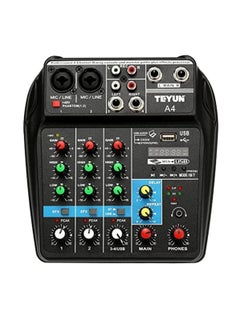 Audio Mixer Bluetooth USB Record 4-Channel BT Sound Mixing Console Mono Stereo Input Reverb Effects 48V Phantom PoweR Audio Interface Board for Stage Tuning Home KTV Studio Music etc  - Image 2