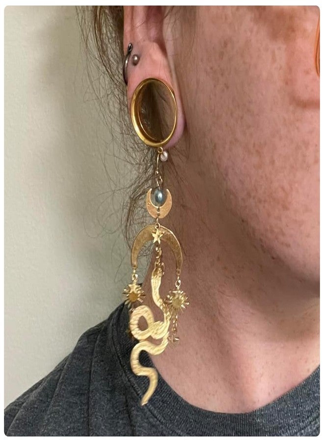 Cisyozi 20mm DIY Tunnels Plugs Gauges Earrings for Ears 13/16 inch 316L Surgical Stainelss Steel Gold Double Flare Tunnel Plug for Ear Dangle Gauges Accessories Piercing Jewelry Women Men 20 mm - Image 4