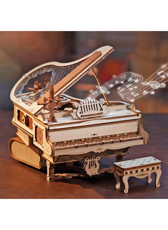 RoWood 3D Puzzles For Adults Wooden Magic Piano Model Kits Mechanical Wooden Puzzles Gifts For Adults Puzzle Music Box For Adults Teens&Friends  - Image 1
