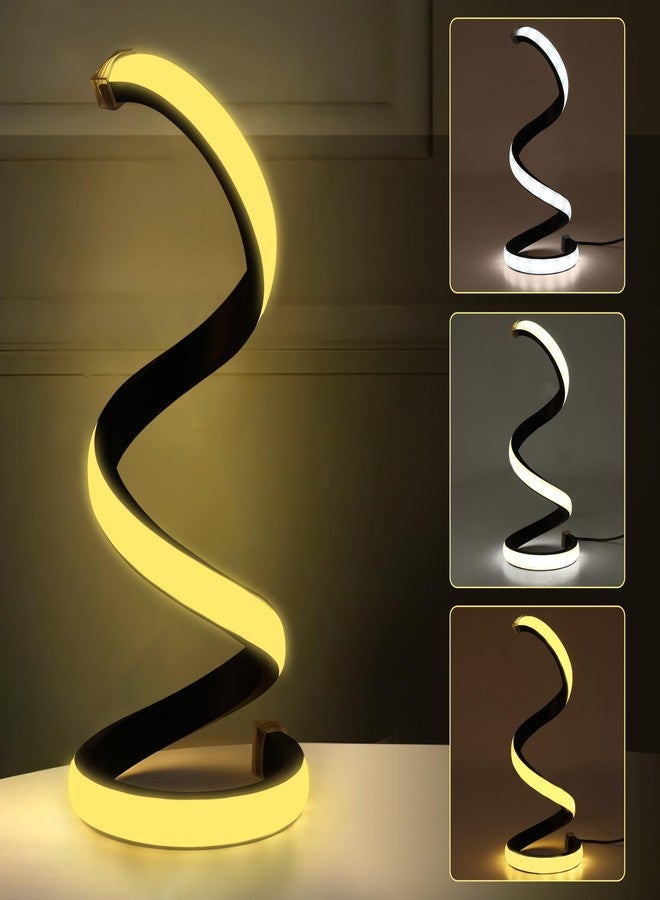 الجستو مصباح طاولة جيستو LED بجهد 5 فولت - يعمل بمنفذ USB مع مصباح LED قابل للتعتيم بثلاثة ألوان متغيرة | مصباح ليلي أنيق بتصميم حلزوني لغرفة النوم، غرفة المعيشة، غرفة الدراسة، والطاولة الجانبية - Image 1
