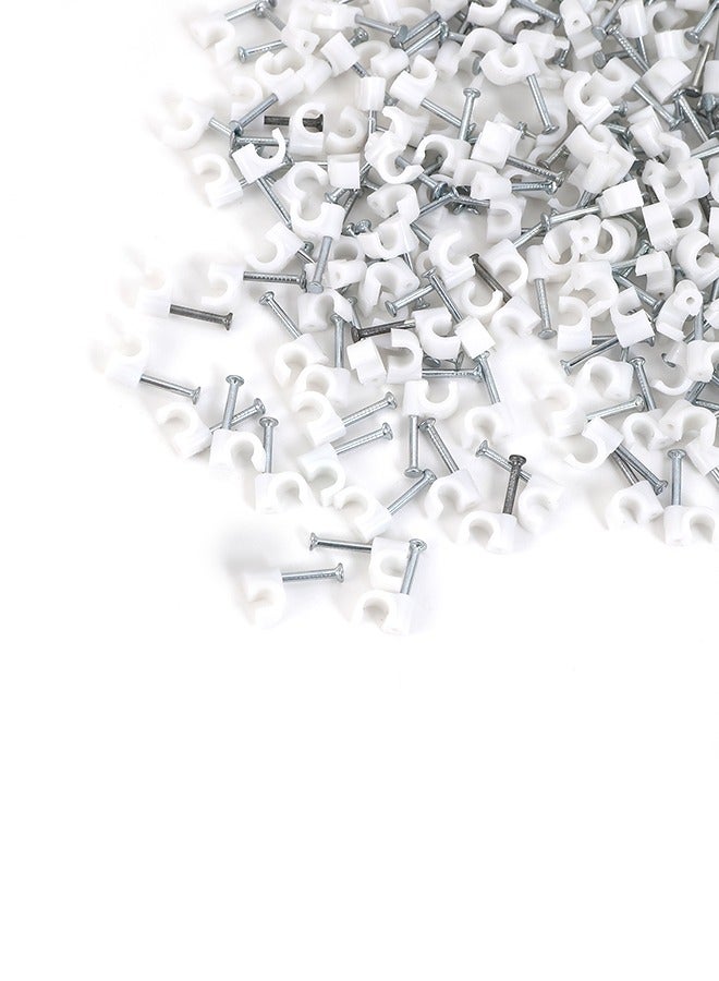 LAWAZIM Cable Clip-100 Piece 18mm- Mess-Free Wire Organizer with Metal Nail for Easy Installation, Heavy-Duty Wall Mount Clips for Ethernet Cable Management Home Office DIY Projects Indoor/Outdoor Use - Image 2