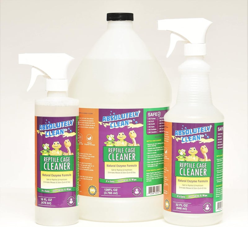 Absolutely Clean Amazing Reptile & Amphibian Terrarium Cleaner and Odor Eliminator - Just Spray/Wipe - Safely & Easily Removes Reptile & Amphibian Messes - USA Made - Image 3