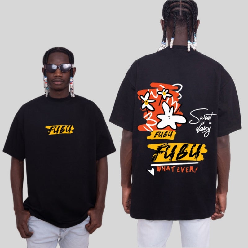 260G American Style Retro Letter Graffiti Print T-Shirt Loose Casual Couple Oversize Short Sleeve Top - Image 5