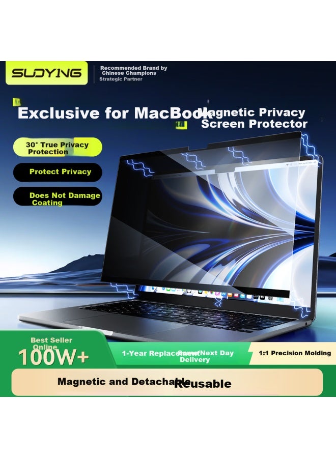 Suoying [magnetic Detachable] Privacy Screen Protector For Apple Macbook Air 13.6-inch M4/3 /24/22 Models - Image 1