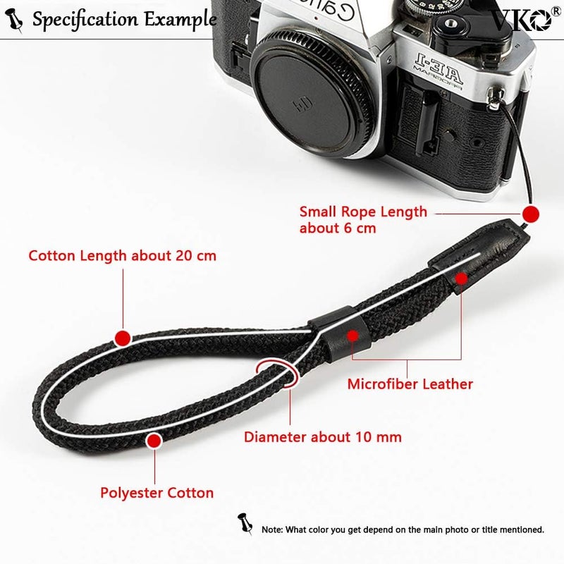 VKO Soft Camera Wrist Strap, Rope Hand Strap for Point-and-Shoot, Mirrorless, Small Cameras - Grey - Image 2