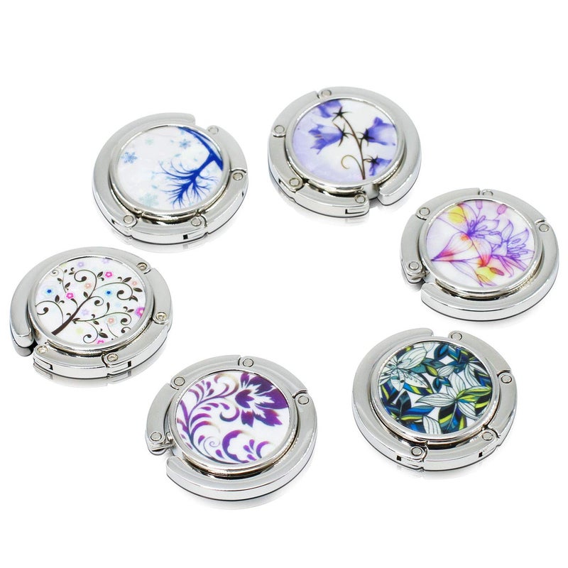 BEAVOING Set of 6 Mixed Pattern Foldable Womens Bag Purse Hook Handbag Hanger Holder - Image 5