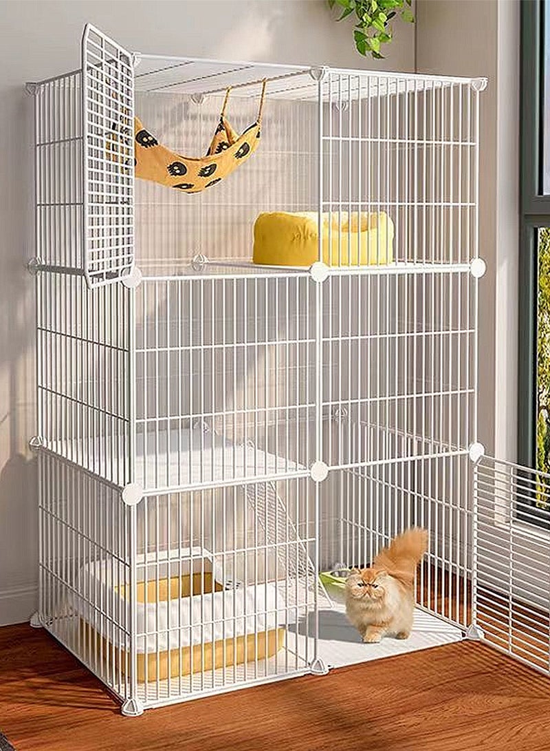 Kidle Cat Cage Home Kitten Villa Large Free Space Encrypted Cat House Three Layers Small Cat House Indoor  - Image 1