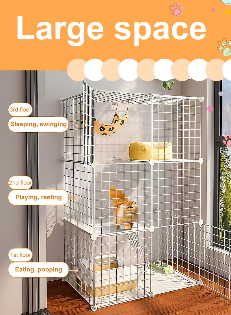 Kidle Cat Cage Home Kitten Villa Large Free Space Encrypted Cat House Three Layers Small Cat House Indoor  - Image 3